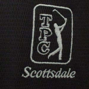 LinksTech Mens S/S "TPC Scottsdale" Black Golf Polo Shirt NWOT - Size Large